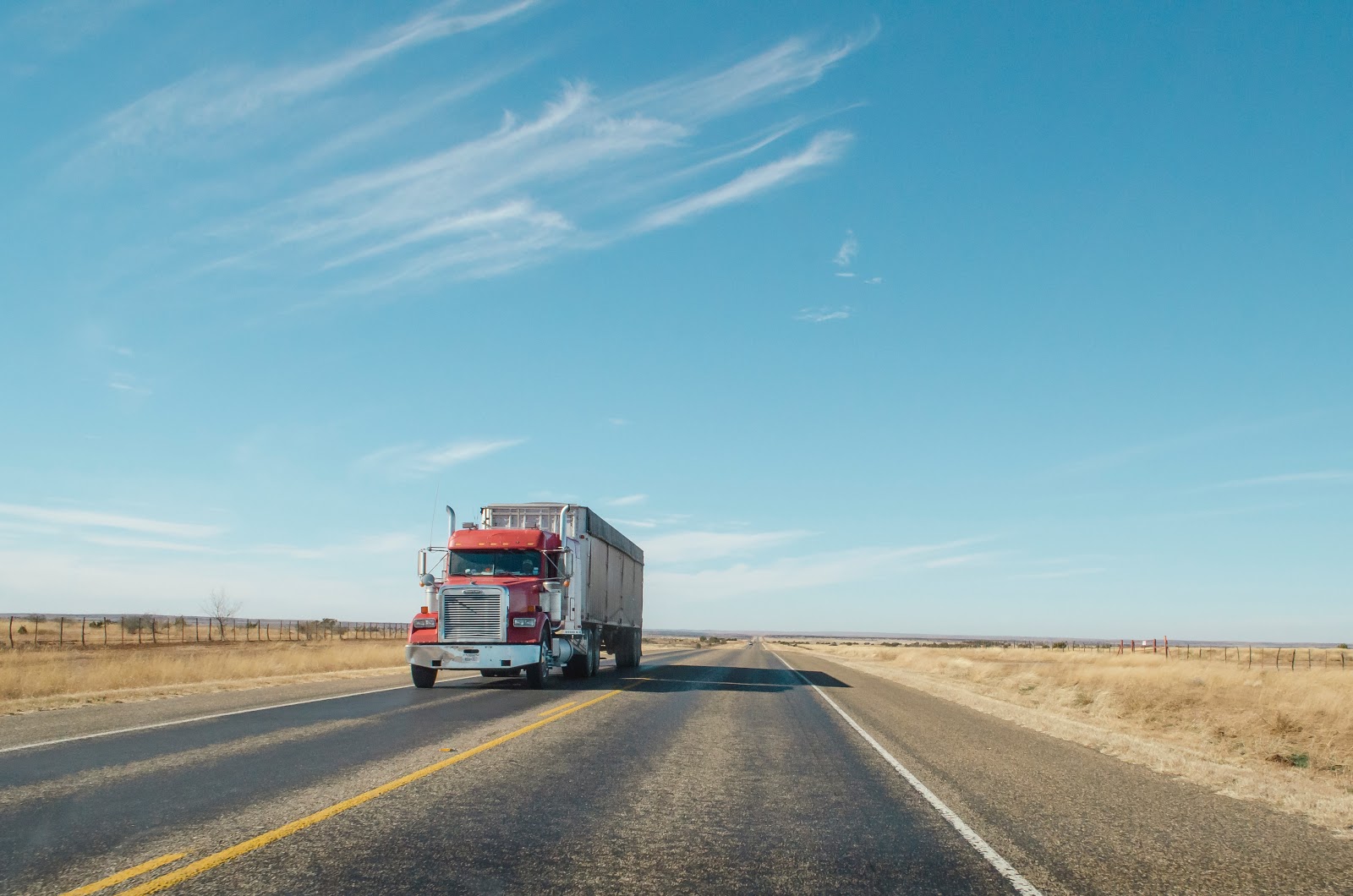 a semi truck on a road