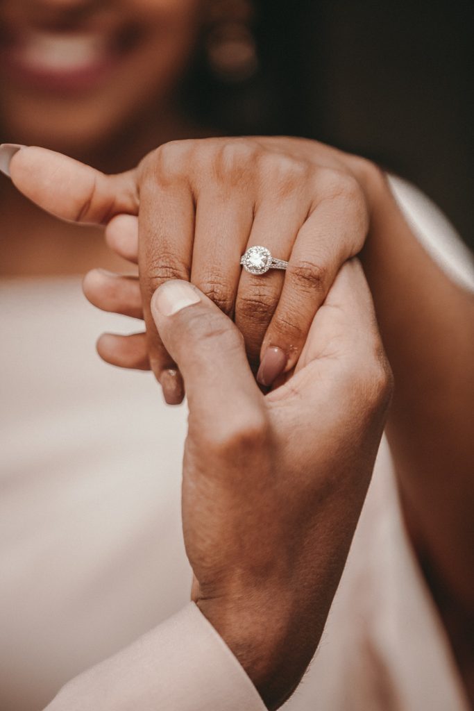 a person's hand with a ring on it