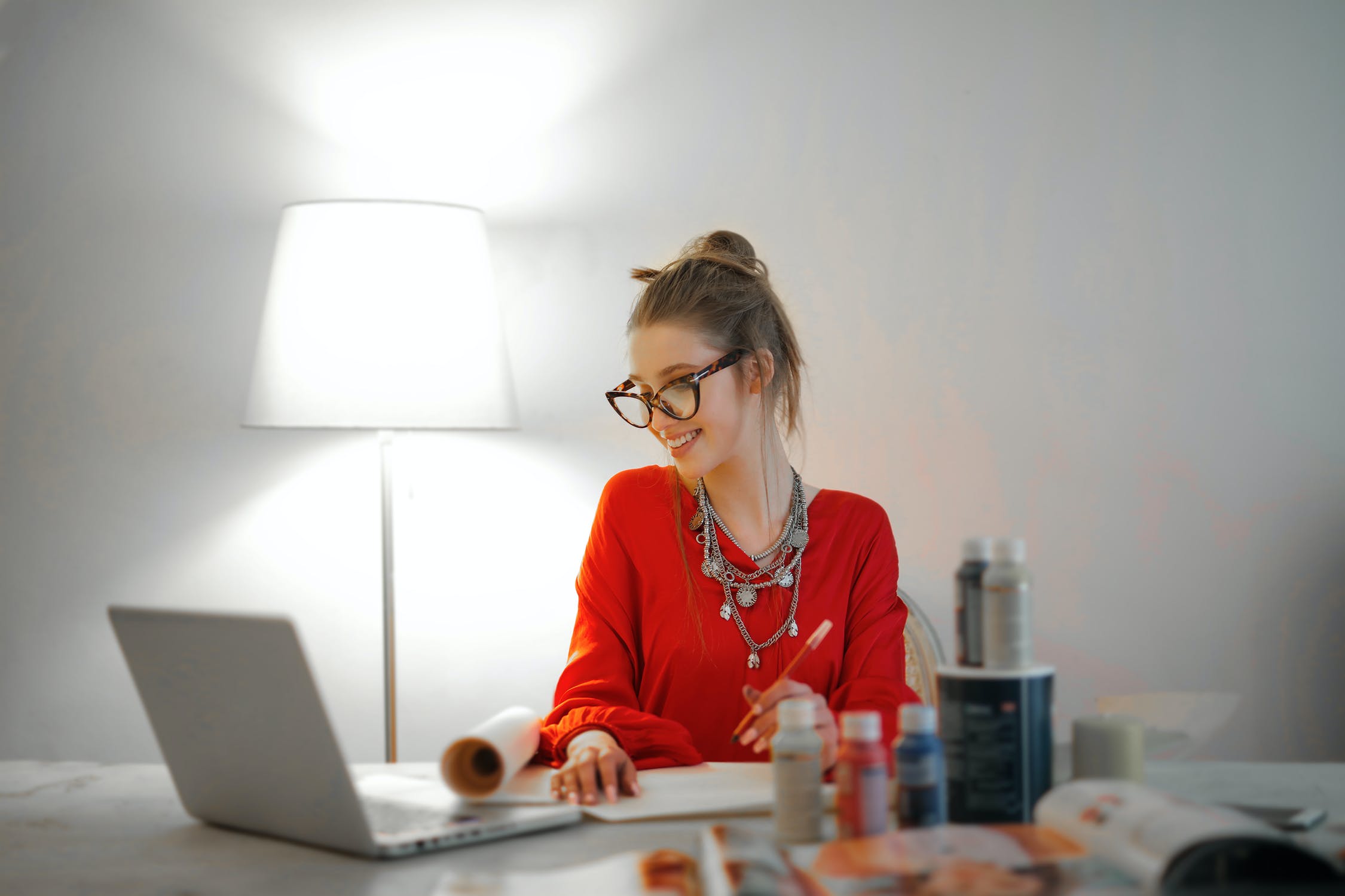 a person sitting at a desk